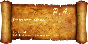 Poszert Absa névjegykártya